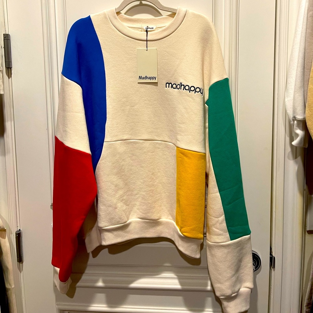 MADHAPPY SPRING CAPSULE PATCHWORK HERITAGE CREWNECK - SIZE S NWT